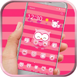 Pink owl lovely icon