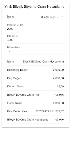 Yıllık Bileşik Büyüme Oranı Screen 2
