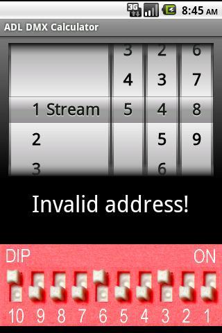 ADL DMX Calculator Screen 2