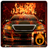 Car in flames theme icon