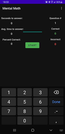Android application Mental Addition screenshort
