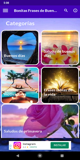 Android application Bonitas Frases de Buenos Días. screenshort