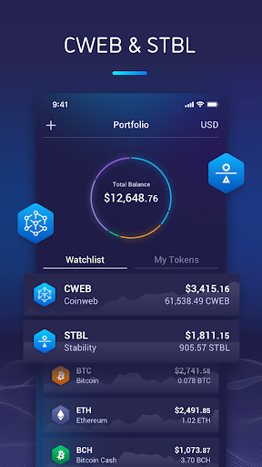 Screenshot of Coinweb Wallet