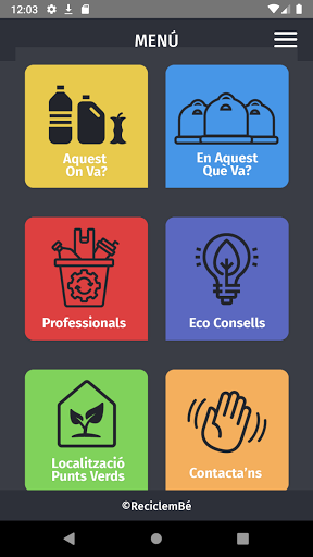 Android application ReciclemBé screenshort