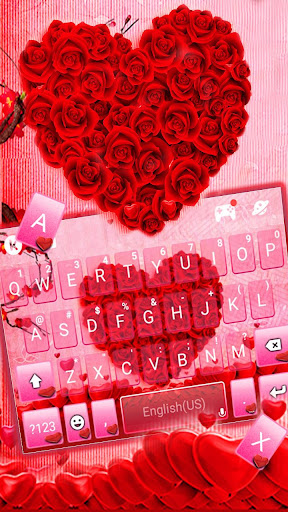 Rose Love Hearts Keyboard Them Screen 2