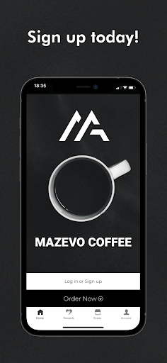 Android application Mazevo Coffee screenshort