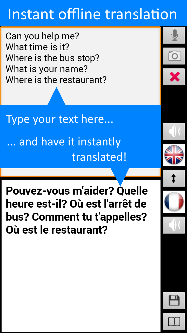 Android application Translate Offline: French Pro screenshort