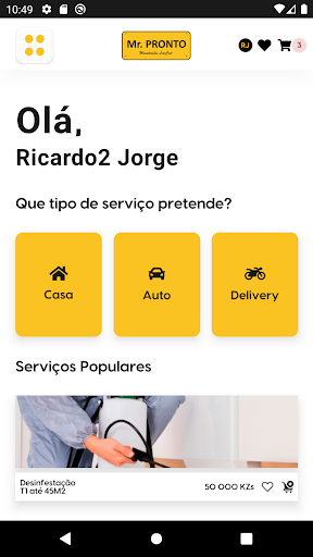 Android application Mr. Pronto screenshort