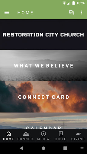 Android application Restoration City Church TC screenshort