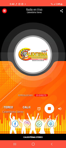 Android application Calientísima Stereo screenshort