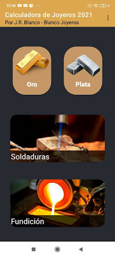 Android application Calculadora de Joyeros screenshort