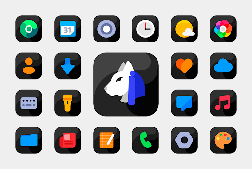 Android application Bastis Black - Icon Pack screenshort