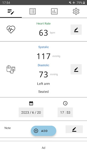 Android application Blood Pressure Tracker screenshort