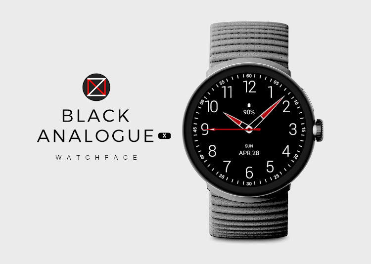 Black Analogue X Watch Face - New - (Android)