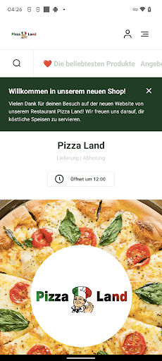 Android application Pizza Land DE screenshort