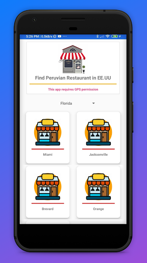 Android application Find Peruvian Food Restaurants screenshort