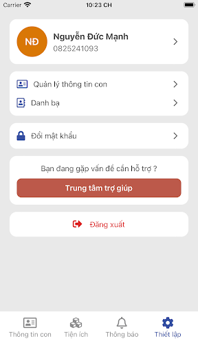 Android application OLM Phụ huynh screenshort