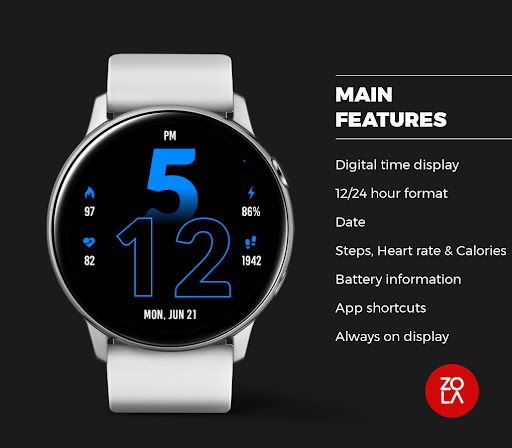 Active Blue Fit Watch Face Screen 2