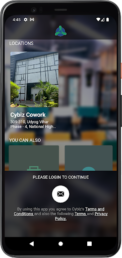 Android application Cybiz Coworks screenshort