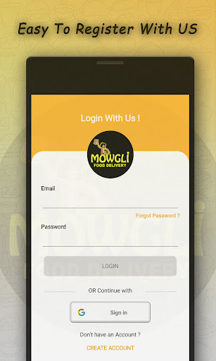 Android application Mowgli Food Delivery screenshort