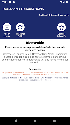 Corredores Panamá Saldo Screen 2