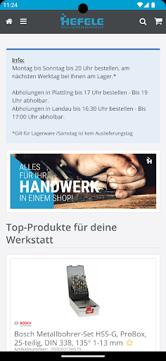 Android application HEFELE screenshort