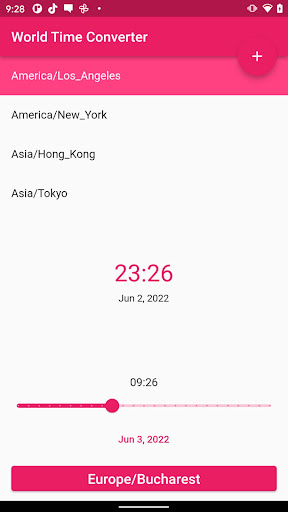 Android application World Time Zone Converter screenshort