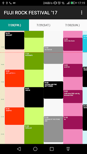 タイムテーブルFUJI ROCK FESTIVAL 17