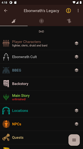 RPG Notebook: Campaign Manager Screen 2