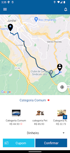 Android application ALF CAR - Passageiro screenshort