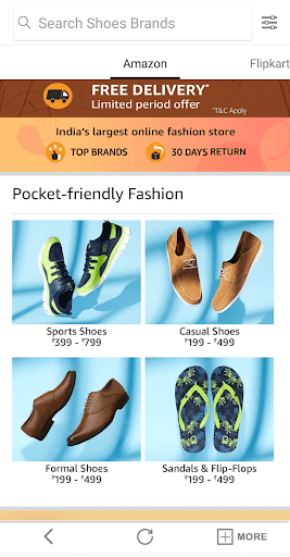 Android application Men Shoes Shopping app screenshort
