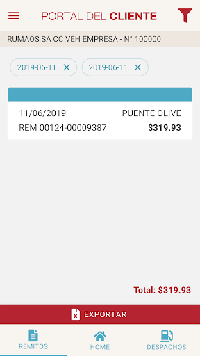 Portal del cliente Screenshot