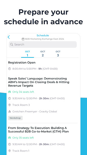 Screenshot of B2B Marketing Exchange Events