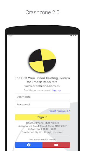 Android application Crashzone 2.0 screenshort