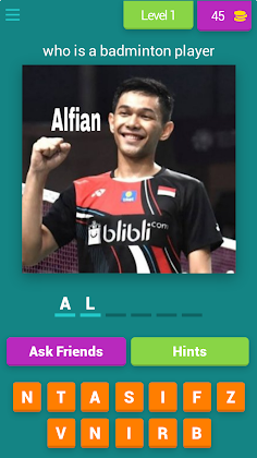 guess the badminton player - Screenshot 1