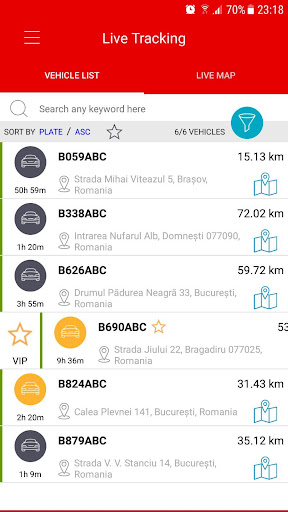 Vodafone Fleet Management Screen 3