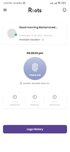 Android application Roots screenshort
