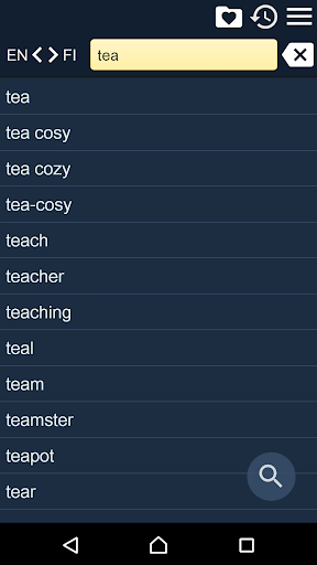Android application English Finnish Dictionary screenshort