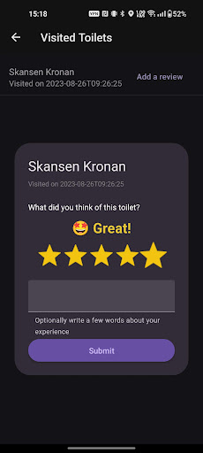 Toilet Advisor Screen 3