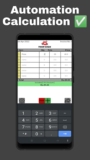 Billing Machine Pro Screen 2