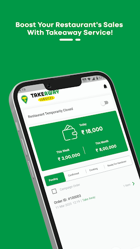 Android application A Takeaway Services Restaurant screenshort