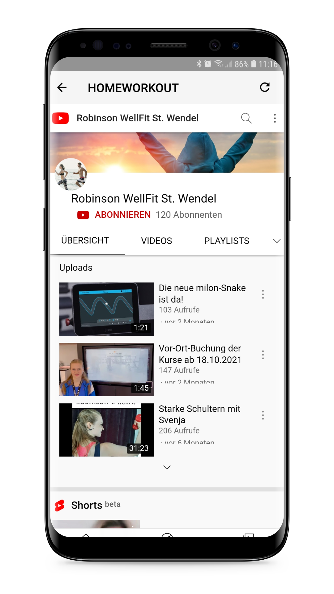 Android application ROBINSON WellFit screenshort
