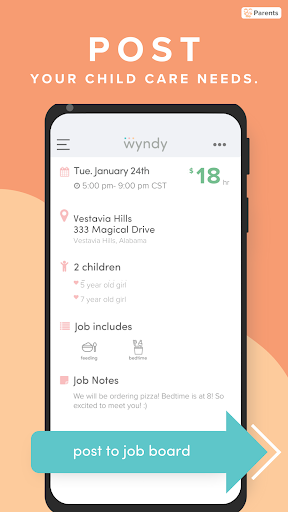 Wyndy: Babysitting, simplified Screen 2