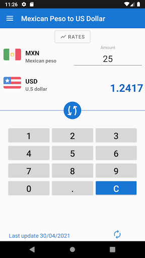 Mexican Peso to US Dollar 1