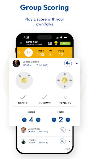 4moles Golf Handicap & Booking Screen 2