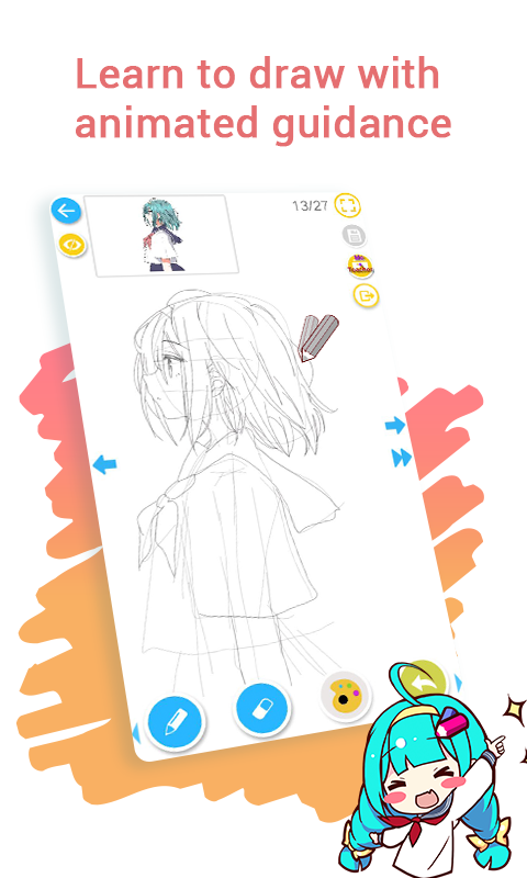 Android application How to draw anime & manga with tutorial - DrawShow screenshort