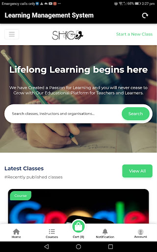 SHGAcademy LMS Screen 3