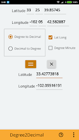 Degree & Decimal Converter screenshot