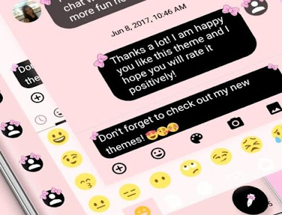 SMS Messages Bow Pink Pastel Theme 320 APK screenshots 6