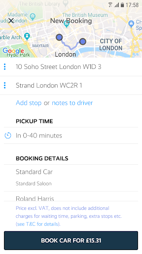 Travelhire Car Service Screen 2